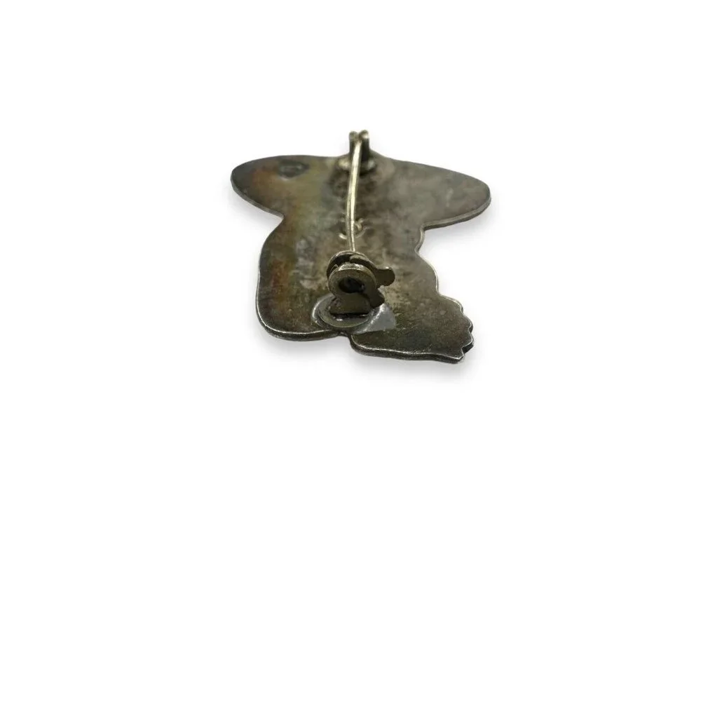 Jeronimo Fuentes Sterling Silver Guilloche Enamel Siesta Sombrero Man Brooch